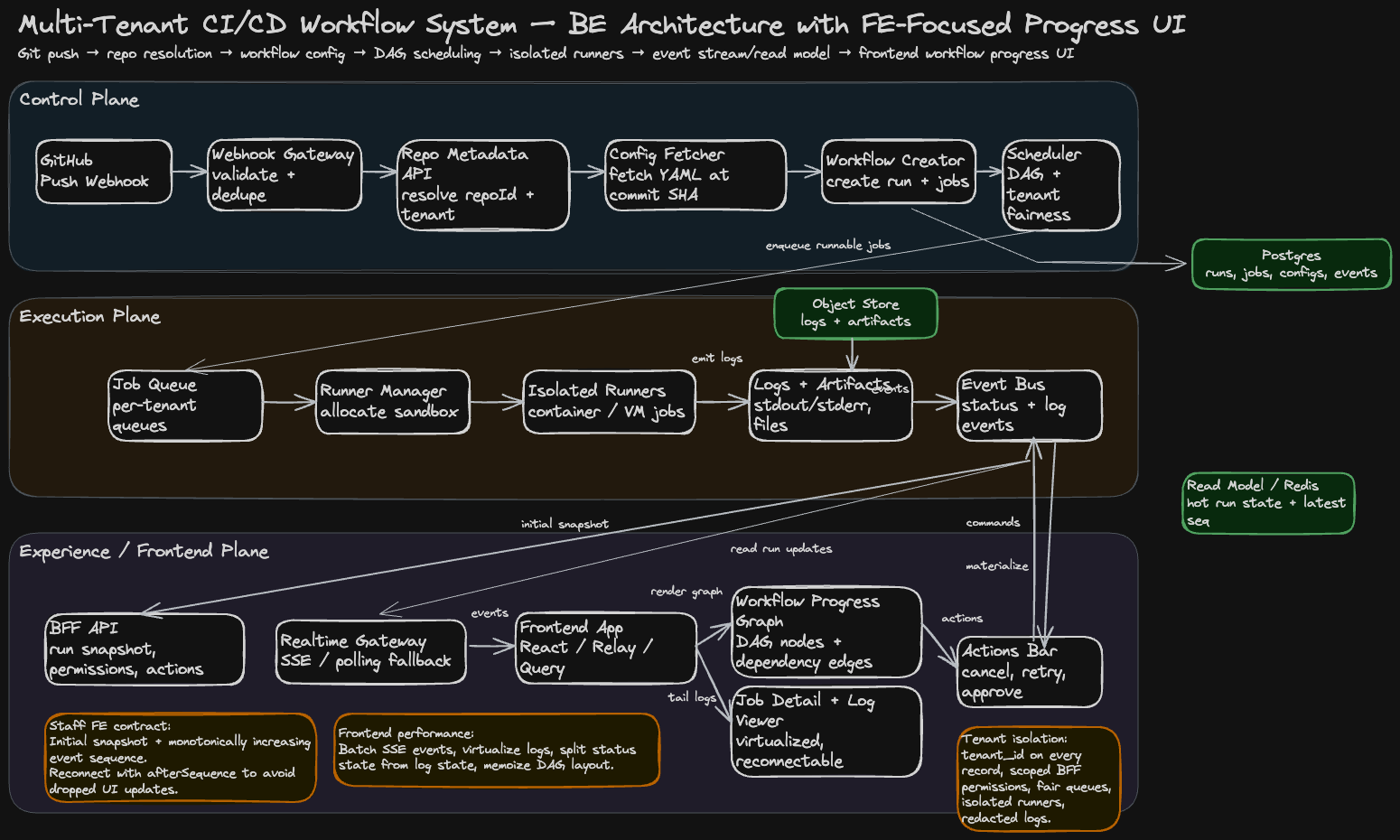 High level architecture and request flow