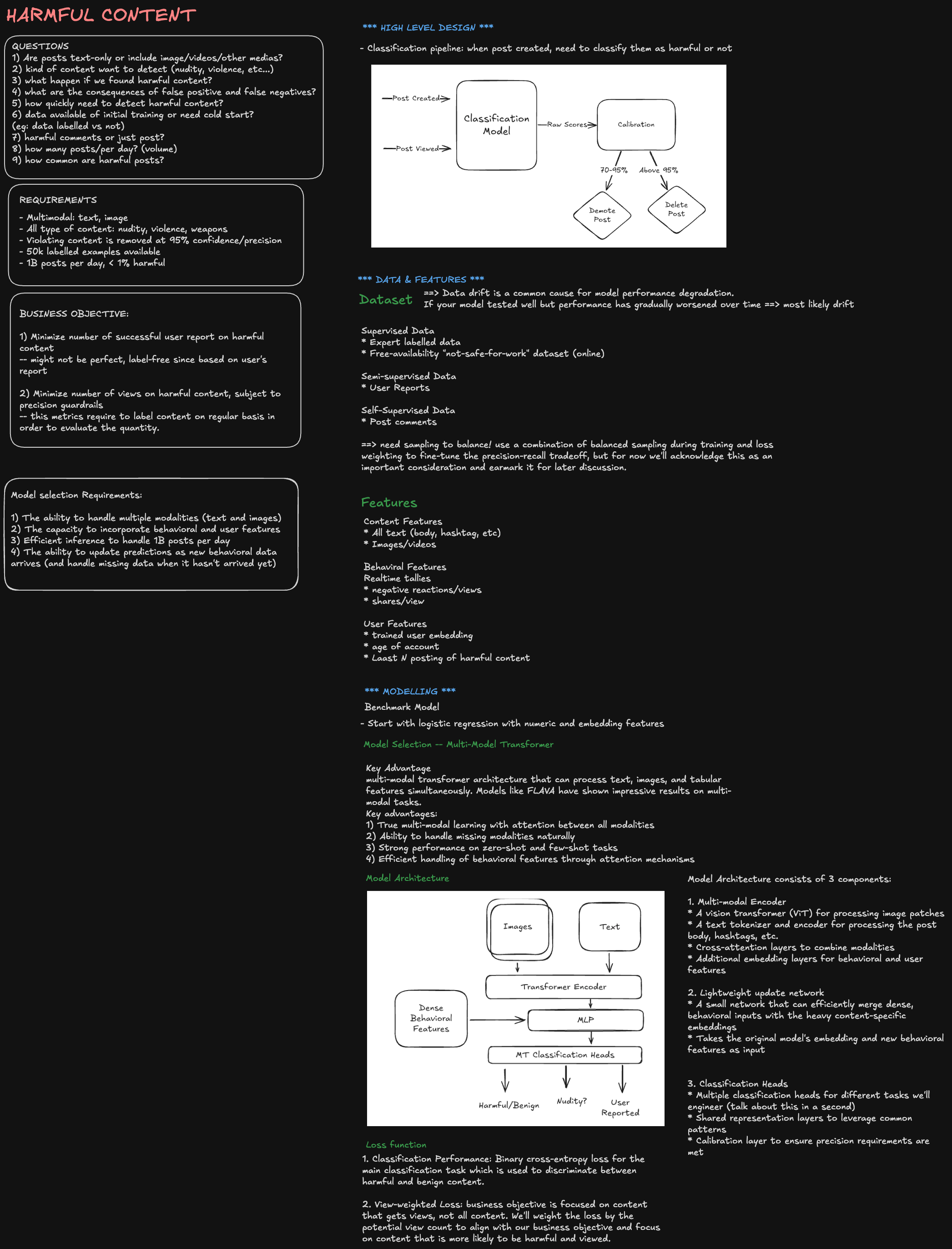 Harmful content detection architecture