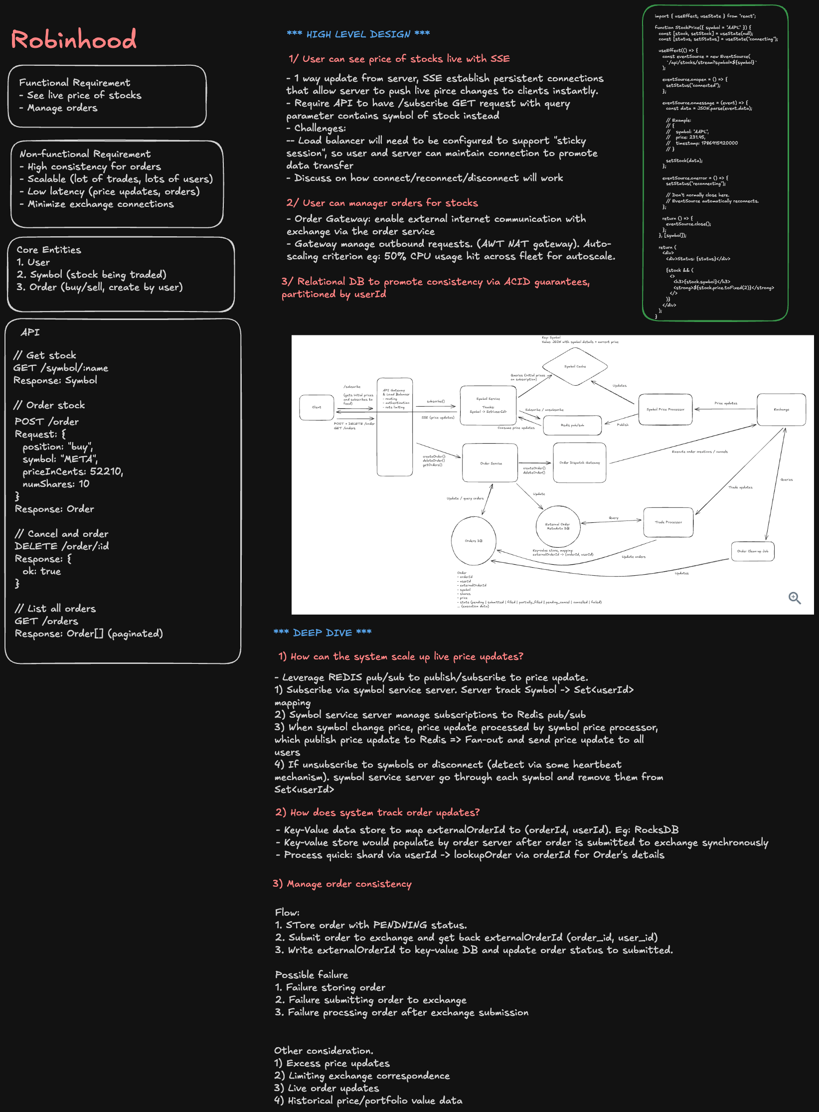 Robinhood live-price and order flow architecture